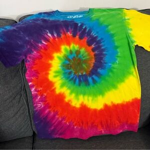 Liquid Blue Men’s Tie-Dye Spiral Tee - Red, Yellow, Green, Blue, Purple